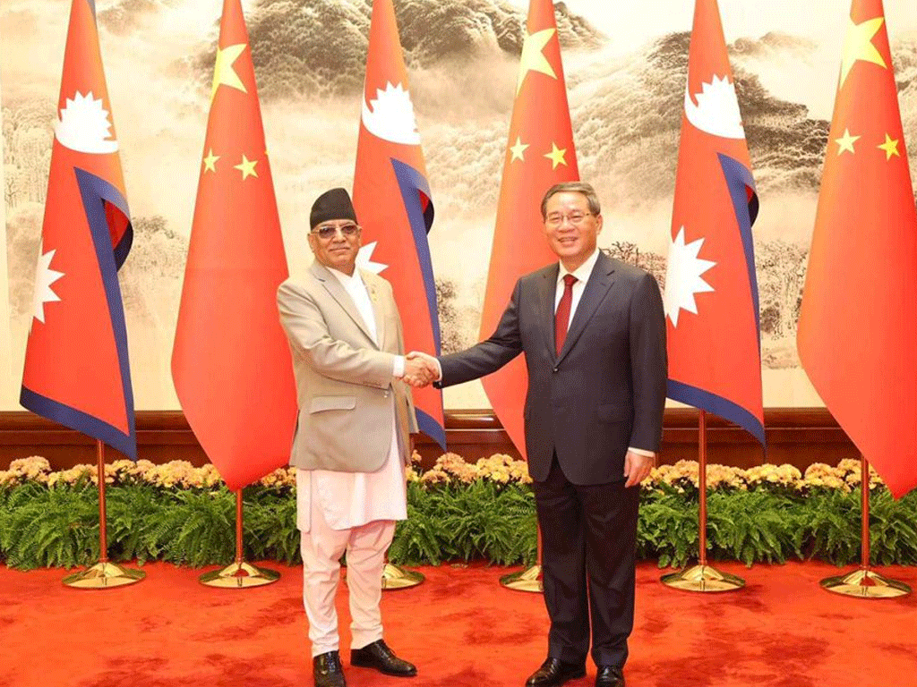 दुई देशको सम्बन्धमा नयाँ ऊर्जा थपिएको छ : चिनियाँ प्रधानमन्त्री छ्याङ