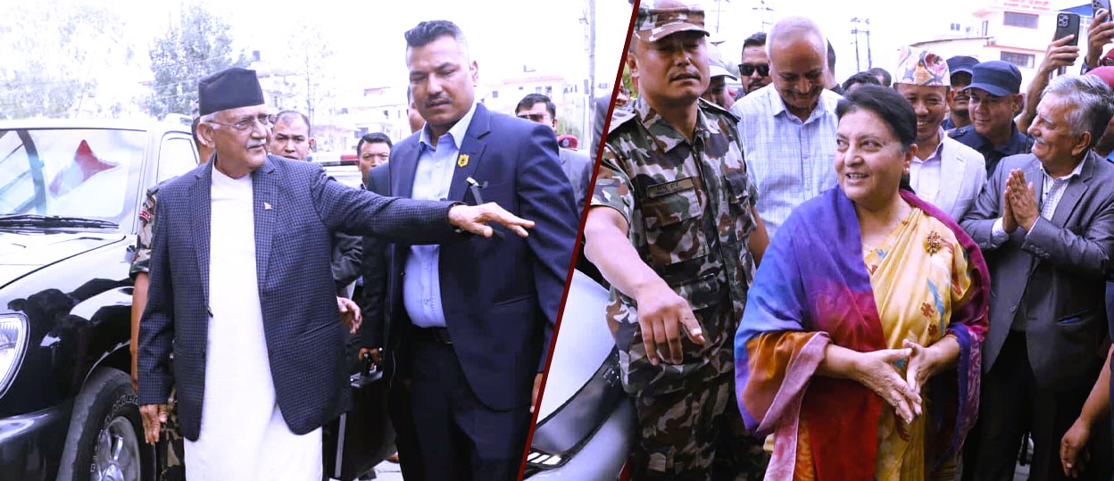 प्रधानमन्त्री ओली र पूर्वराष्ट्रपति भण्डारीबीच भेटवार्ता सुरु